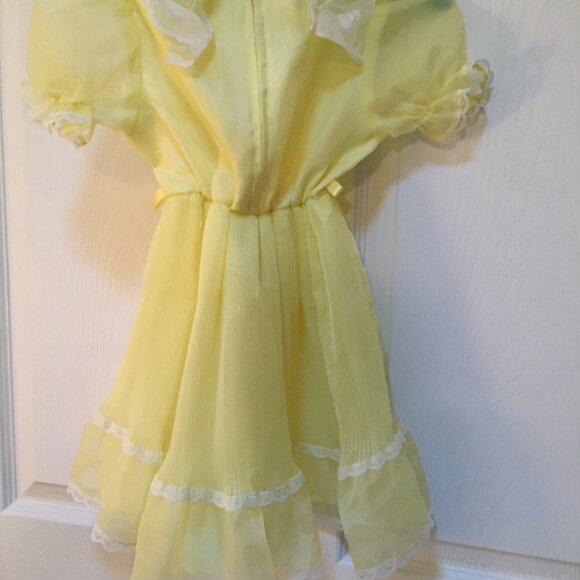 VTG Short Stuff Full Circle Ruffle Pageant Lace Yellow Party Dress Size 5 USA H - Picture 10 of 10
